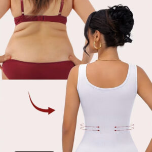 تاپ با قابلیت جمعکننده شکم، طراحی ریب (بافت شیاردار) با تنفسپذیری بالا، بدون پد، کمک به حفظ فرم صحیح بدن (پشتیبانی از کمر)،با پارچه ساده و کشسانی بالا