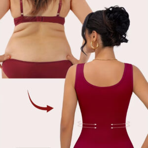 تاپ با قابلیت جمعکننده شکم، طراحی ریب (بافت شیاردار) با تنفسپذیری بالا، بدون پد، کمک به حفظ فرم صحیح بدن (پشتیبانی از کمر)،با پارچه ساده و کشسانی بالا