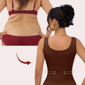 تاپ با قابلیت جمعکننده شکم، طراحی ریب (بافت شیاردار) با تنفسپذیری بالا، بدون پد، کمک به حفظ فرم صحیح بدن (پشتیبانی از کمر)،با پارچه ساده و کشسانی بالا