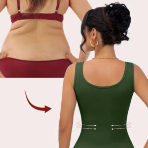 تاپ با قابلیت جمعکننده شکم، طراحی ریب (بافت شیاردار) با تنفسپذیری بالا، بدون پد، کمک به حفظ فرم صحیح بدن (پشتیبانی از کمر)،با پارچه ساده و کشسانی بالا