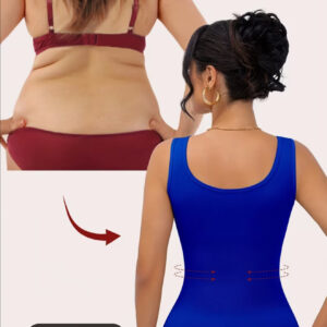 تاپ با قابلیت جمعکننده شکم، طراحی ریب (بافت شیاردار) با تنفسپذیری بالا، بدون پد، کمک به حفظ فرم صحیح بدن (پشتیبانی از کمر)،با پارچه ساده و کشسانی بالا