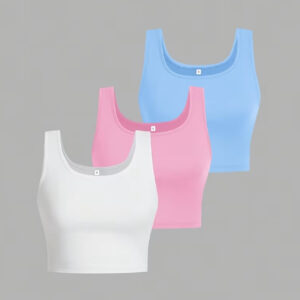 ست ۳ عددی کراپ تاپ زنانه جذاب، طراحی مدرن با مدل کوتاه و موجود در انواع سایزبندی
